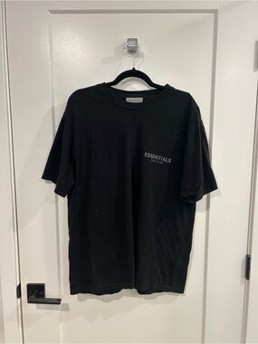 Essentials Black Short-Sleeve Logo Tee
